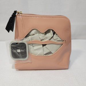 Nine to Nine Travel Make Up Lip Theme Bag Zip Up NWT